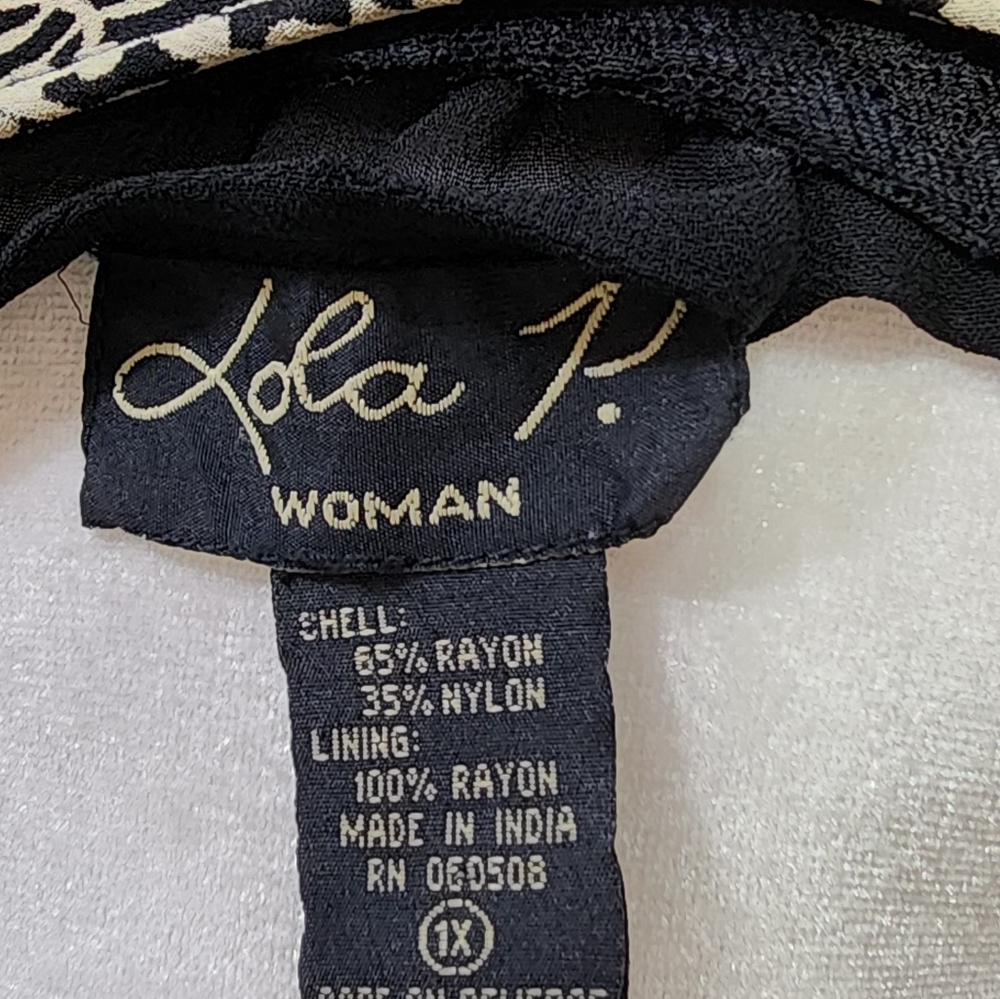 Asymmetrical Black and Cream Dress (1x) - Picture 4 of 4